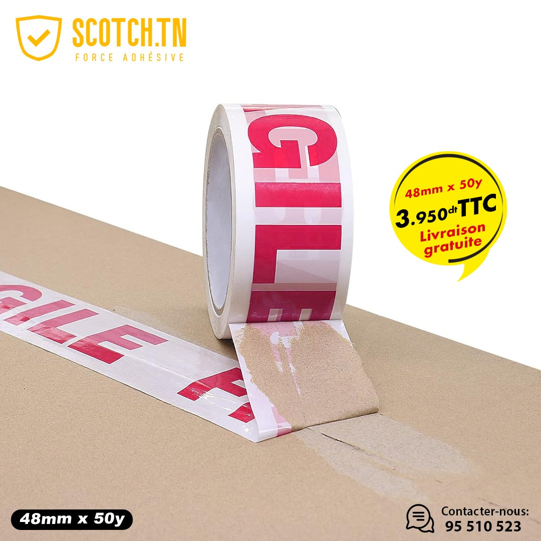 Scotch Imprimé "Fragile" 50y x 48mm