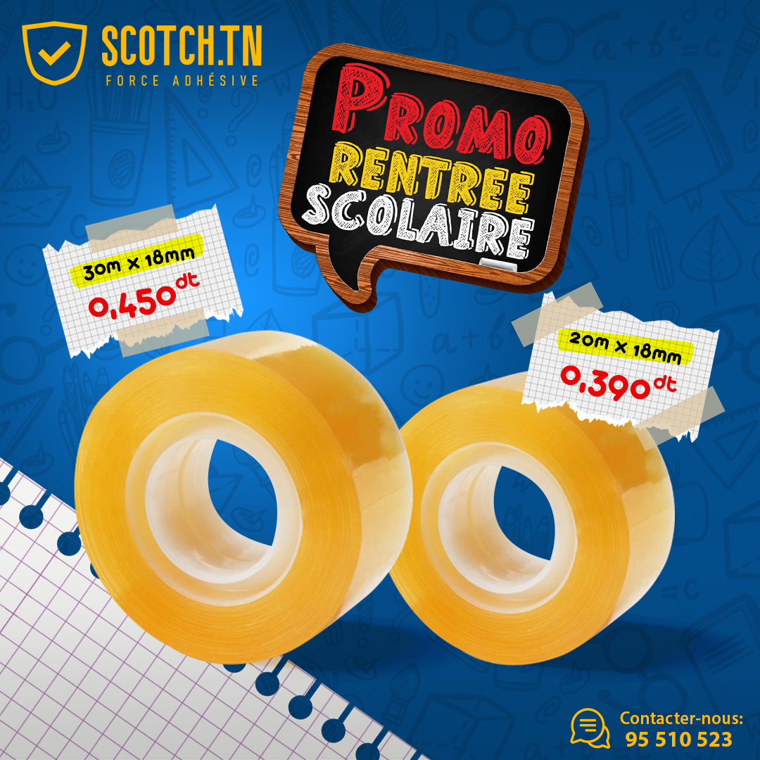 Scotch scolaire 30m*18mm (carton de 360 pièces)
